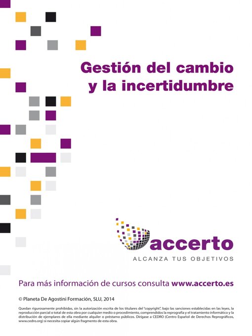 Title details for Gestión del cambio y de la incertidumbre by Accerto - Available
